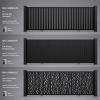 Puerta Corredera Vertical Moderna de Aluminio Negro, Puerta de Entrada Automática para Viviendas y Propiedades Residenciales, Seguridad