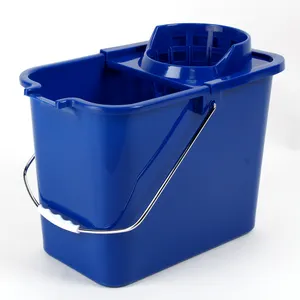 16L Premier Eco-Friendly Plastic Domestic Mop Cleaning Bucket With Wringer Foldable Design For Deck Mop Water Cleaning