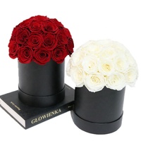 Fleur éternelle pour toujours personnalisée boîte-cadeau de rose préservée arrangement en forme de dôme véritable naturel de longue durée pour la Saint-Valentin