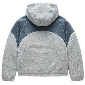 Chaqueta de Forro Polar con Capucha y Cierre de Cremallera para Hombre, Color Sólido, Corte Regular, Ropa Exterior Informal de Invierno, Servicio OEM - Product Image 3