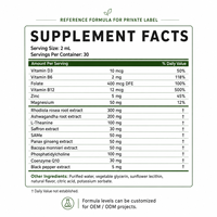 Complément Alimentaire Liquide Liposomal de Rhodiola Rosea en Gouttes, Mélange Adaptogène avec Ashwagandha, Safran et L-Théanine pour le Bien-être Quotidien