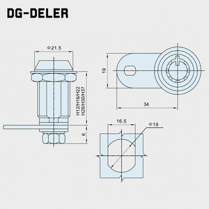 Cerradura Cilíndrica DG-DELER con 2 Llaves, Grado 2 ANSI, <span class=keywords><strong>para</strong></span> Máquinas Expendedoras, Cajeros Automáticos y Buzones - Product Image 4