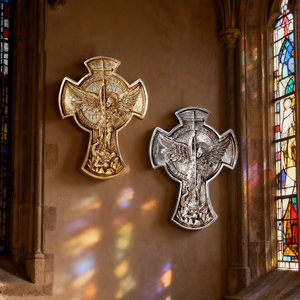 Cruz <span class=keywords><strong>de</strong></span> Pared <span class=keywords><strong>de</strong></span> Resina <span class=keywords><strong>de</strong></span> San Miguel Arcángel, Adorno Colgante, Escultura en Relieve, Decoración Religiosa <span class=keywords><strong>de</strong></span> Pared, Placa Cruzada para Iglesia y Hogar - Product Image 6