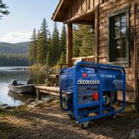Générateur diesel de 13 000 watts max. YC12GF-3, puissance nominale de 12 kW, 230 V, 400 V, centrale électrique diesel portable avec roues