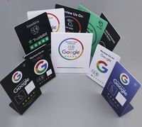 Carte de table de restaurant personnalisée OEM, imprimée, 13,56 MHz, NFC, résistante à l'eau, en PVC, avec étiquette RFID, code-barres, avis sur les réseaux sociaux, menu