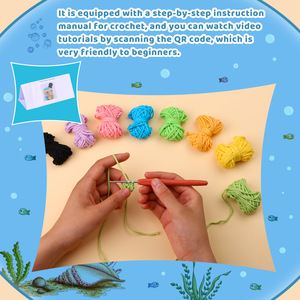 Kit de Material para Muñeco de Pulpo 2024, Kit de Material para Tejer <span class=keywords><strong>a</strong></span> Crochet, Kit de Crochet de Animales para Principiantes y Adultos - Product Image 6
