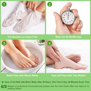 Maschera Esfoliante per Piedi all'Aloe Vera OEM all'Ingrosso, Calzini Spa per Piedi Secchi e Screpolati, Idratante, Rimuove la <span class=keywords><strong>Pelle</strong></span> Morta dai <span class=keywords><strong>Talloni</strong></span> - Product Image 4