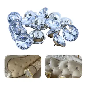 Kanepe ve yatak için kristal yuvarlak elmas akrilik cam döşeme düğmeleri