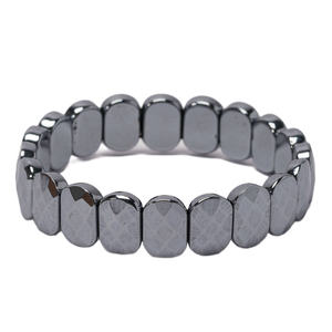 Bracelet Terahertz Naturel Main Rangée Chanfrein Bracelets Noble Sain Hommes Femmes Bijoux Cadeau D'anniversaire - Product Image 1