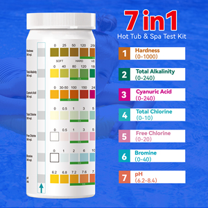 7 trong 1 Pond nước kiểm tra Strips, nước muối nước ngọt <span class=keywords><strong>Kit</strong></span> kiểm tra 50 đếm - Product Image 3