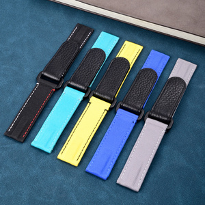 Correas de reloj de nailon de 20mm, correas de reloj de cuero con tela de velcro, accesorios de reloj de repuesto, lazo de muñeca multicolor para <span class=keywords><strong>Rolx</strong></span> - Product Image 2