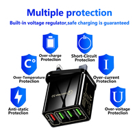 Adaptateur de chargeur mural USB 4 ports à charge rapide QC3.0/PD 3.0 OTP, prise britannique