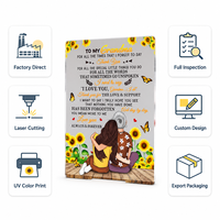 Plaque de remerciement personnalisée en acrylique transparent avec base en bois, motif tournesol pour grand-mère, décoration d'intérieur