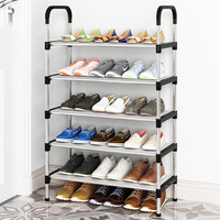 Organisateur de rangement léger pour chaussures, étagère multi-niveaux simple à assembler pour entrée, petit meuble à chaussures