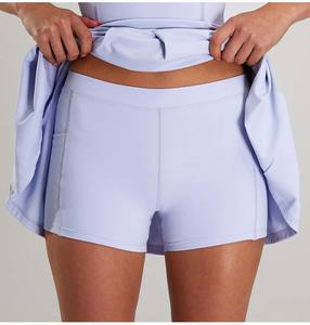 2025เดรสเล่นกีฬาแบบ2-in-1ของผู้หญิงมีซิปนู้ดป้องกันแสงสะท้อนชุดเล่นเทนนิสกลางแจ้งวิ่งออกกำลังกาย - Product Image 5