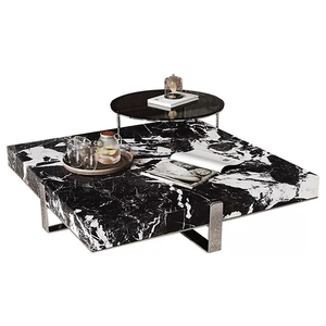 Hiện đại đơn giản đá Nordic Bàn cà phê hiện đại đá cẩm thạch hàng đầu chuyển đổi làm tổ trung tâm bảng cho phòng khách thiết lập nhà - Product Image 5
