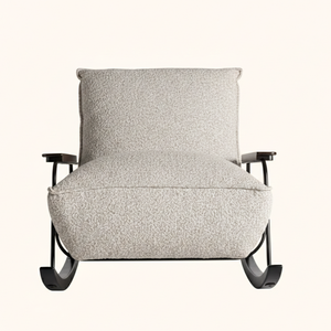 Sillón Maren Moderno de Metal con Diseño de Balancín, Acolchado de Lujo, Contemporáneo, para Sala de Estar, Dormitorio, Apartamento, Hotel, Oficina en Casa - Product Image 4