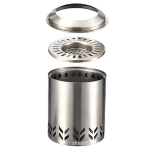 Réchaud de camping portable en acier inoxydable Firepi avec pieds pour brûler du bois en extérieur, argenté KZ-X130 - Product Image 1