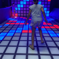Écran de tuile de parc de Projection de grille interactive petits groupes tactiles vente de solution de projet jeu de plancher Led mobile
