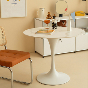 Nordischer Tulpen-Tisch Runder Tisch Römische Säule Luxuriöser Haushalt Steinplatte Runder Tisch - Product Image 3