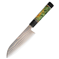 Couteau Santoku XITUO personnalisé de 7 pouces, acier Damas en cuivre à 37 couches, couteau de cuisine japonais à haute teneur en carbone pour la vente au détail et en gros