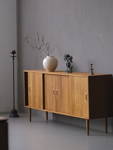 Mueble Auxiliar de Almacenamiento de Madera Maciza de Teca Birmana Estilo Antiguo para Sala de Estar y Comedor - Product Image 2