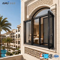 Ventana Francesa para Hotel, Marco de Aluminio con Rotura de Puente Térmico, Triple Acristalamiento, Ventanas Abatibles con Rotura de Puente Térmico
