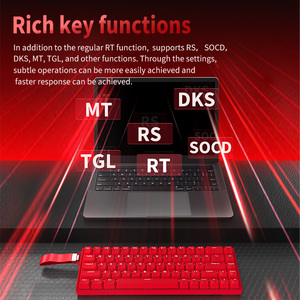 Clavier à déclenchement rapide 68 touches personnalisé 0.01mm 8 K filaire Design transparent Clavier de jeu à interrupteur magnétique RVB avec bande - Product Image 5