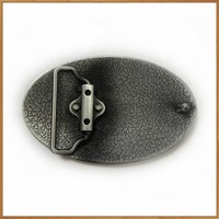 Boucle de ceinture ovale en alliage de zinc gravée motif arbre, laiton antique plaqué argent, style western vintage, pour homme