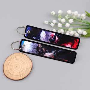 Tissu tissé porte-clés dessin animé Jet Tag porte-clés Animation porte-clés broderie lanière Anime voiture moto porte-clés - Product Image 4