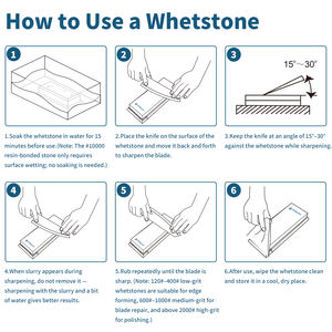 אבן השחזה דו-צדדית 1000/6000 גריט, אבן השחזה מקצועית להשחזת סכינים ביתיים ומסחריים - Product Image 5
