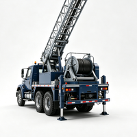 Plateforme de forage de puits d'eau montée sur camion avec générateur, compresseur, pompe et moteur