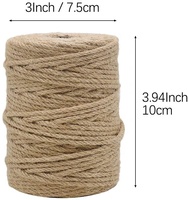 164 Feet 4mm Brown 100% Jute Twine Natural DIY Rope for Crafts Premium Jute Yarn