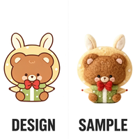 Peluche de raton laveur assis personnalisée en gros, jouets en peluche doux, peluches Kawaii pour la décoration intérieure et la vente au détail