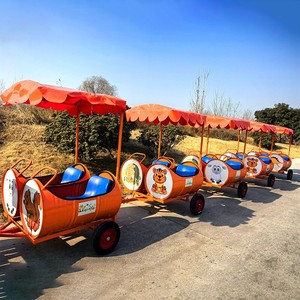 Train touristique sans rails de grande taille de haute qualité pour l'extérieur, attractions, promenade parent-enfant sur une <span class=keywords><strong>ferme</strong></span>, train électrique à tambour à huile - Product Image 4