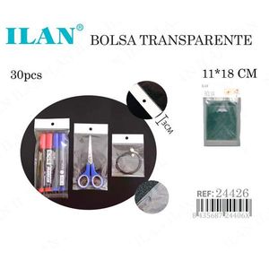 Borsa trasparente Ilan 11x18 cm con intestazione, 30 pezzi per conservazione e organizzazione - Product Image 2