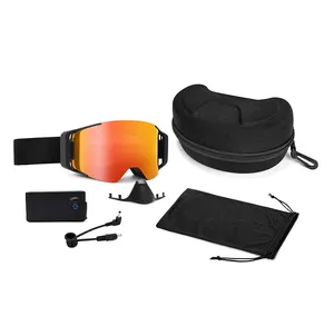 Óculos de motocross com lente magnética de travamento lateral, óculos de neve com lente aquecida antiembaçante para adultos
