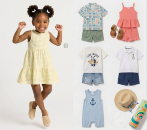 Pastoral Style Summer Kids' Apparel Stock, Random Mixed Wholesale,Random mix,Main Products for <b>Physical</b> Malls - Product Image 1