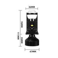 Phares de voiture H4 Mini Projecteur Ultra Lumineux 12V 24V T9 Bi-LED Canbus pour Moto, Camion et Véhicules Tout-Terrain