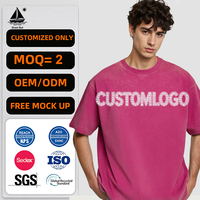 T-shirt surdimensionné décontracté de qualité supérieure, 100 % coton, col rond, respirant, confortable, style vintage, délavé à l'acide, bien conçu