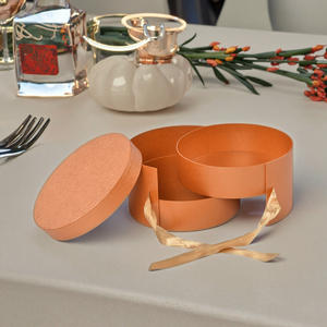 Custom Round Double Layer Gift Box with Transparent <b>Window</b> Pink - Product Image 4