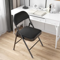 Chaise pliante en métal portable pour la maison, le bureau, la salle à manger, le dortoir, avec dossier, design minimaliste moderne