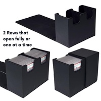Boîte de rangement pour cartes TCG en PU avec fermeture à bouton, haute qualité, multi-imprimée, style tendance, pour cartes gradées, étui à deux rangées
