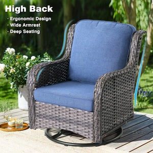Vimini Rattan divano fuoco Pit mobili Patio <span class=keywords><strong>set</strong></span> da <span class=keywords><strong>giardino</strong></span> sedia girevole esterno terrazza balcone cortile gruppo di posti a sedere - Product Image 4