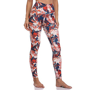 Pantalons de yoga à fleurs pour femmes - Spandex/Polyester, extensibles dans quatre directions, respirants, vêtements de sport - Product Image 3
