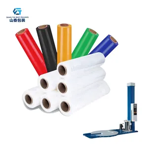 Çin ambalaj için LLDPE malzeme şeffaf streç film ruloları plastik film kapağı