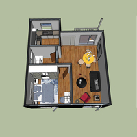 Petite maison économique pour bricolage, panneau Sandwich en un deux chambres à coucher, prédestinée, fabriqué en chine