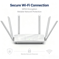 Routeur WiFi 300 Mbps, routeur sans fil 2,4 GHz avec 4 antennes externes, routeur réseau domestique haute vitesse longue portée