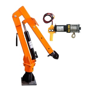 Vehicle-mounted 360-degree Rotating Crane 0.5t Small Pickup Truck Lift Mounted Crane With Electric Winch