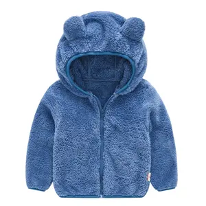 Manteau en polaire épaisse et chaude avec oreilles d'ours pour bébé, <span class=keywords><strong>veste</strong></span> d'hiver pour les nourrissons, garçons et filles, meilleur prix, - Product Image 4